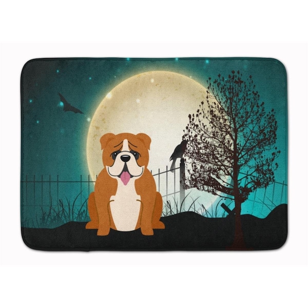 Carolines Treasures Halloween English Bulldog Red and White Machine Washable Memory Foam Mat BB2310RUG - main